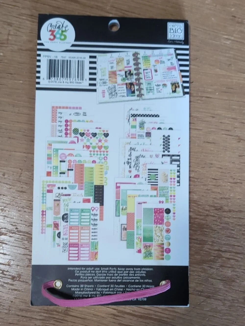 The Happy Planner Watercolor Sticker Set - Pink, Green, Blue, Gold Accents